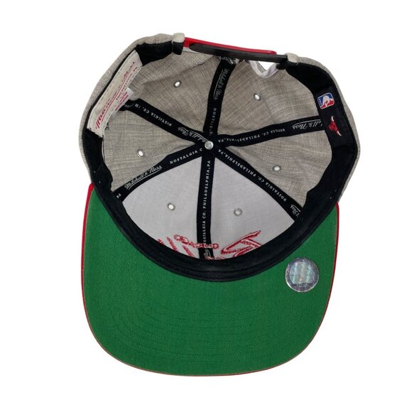 Mitchell & Ness Chicago Bulls Grey Red Snapback Hat Nostalgia Co - Picture 7 of 12